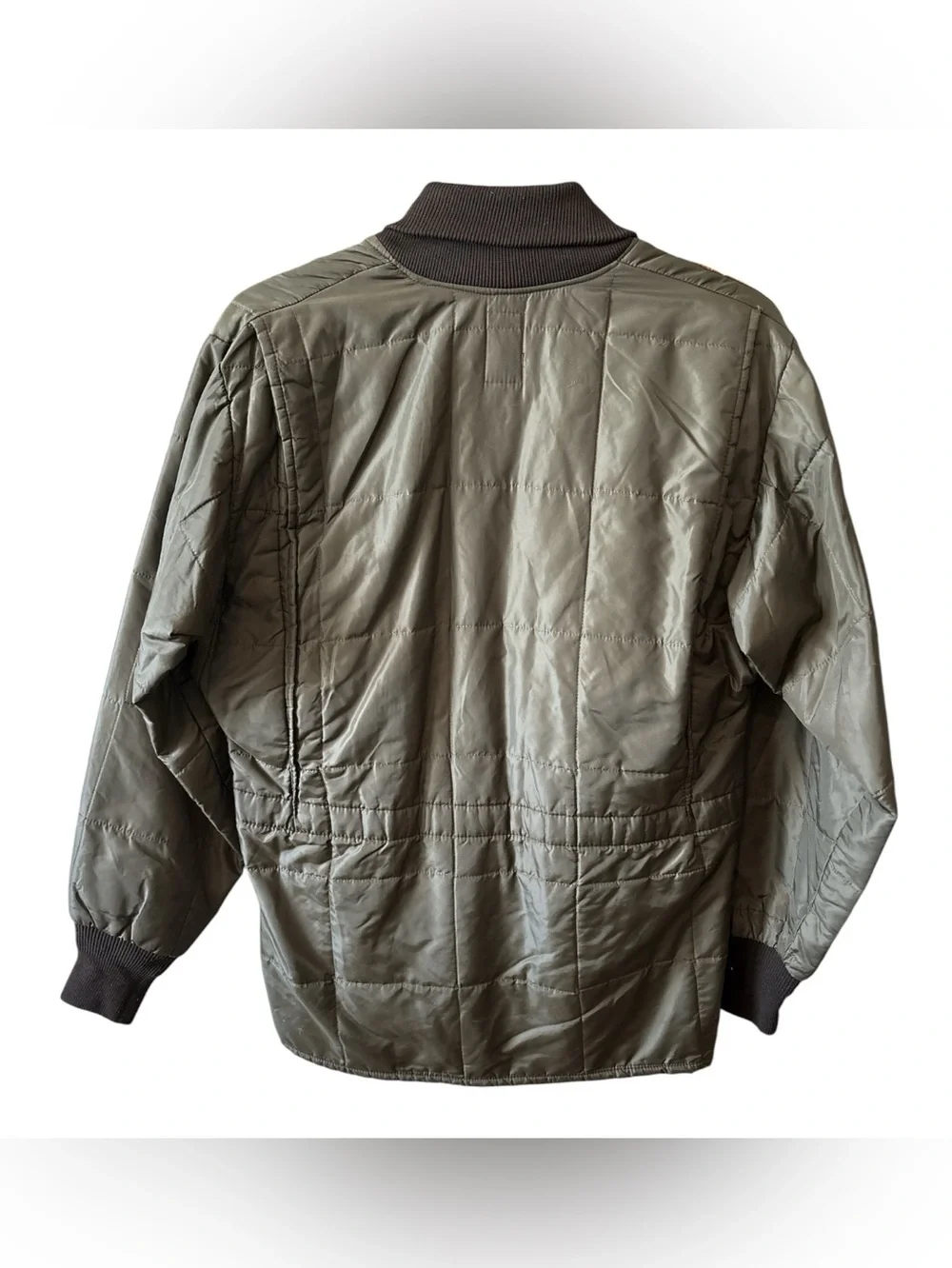 Bob Allen Gun Club Sportswear Green Quilted Jacket with Brown Suede Accents